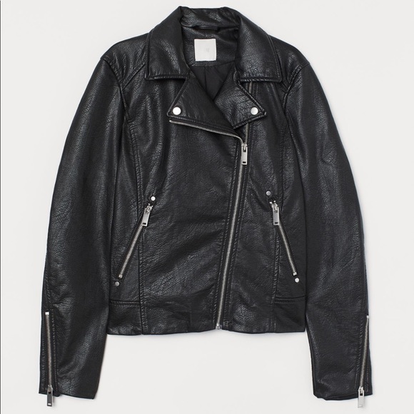 H&M Jackets & Blazers - H&M Faux Leather Biker Jacket